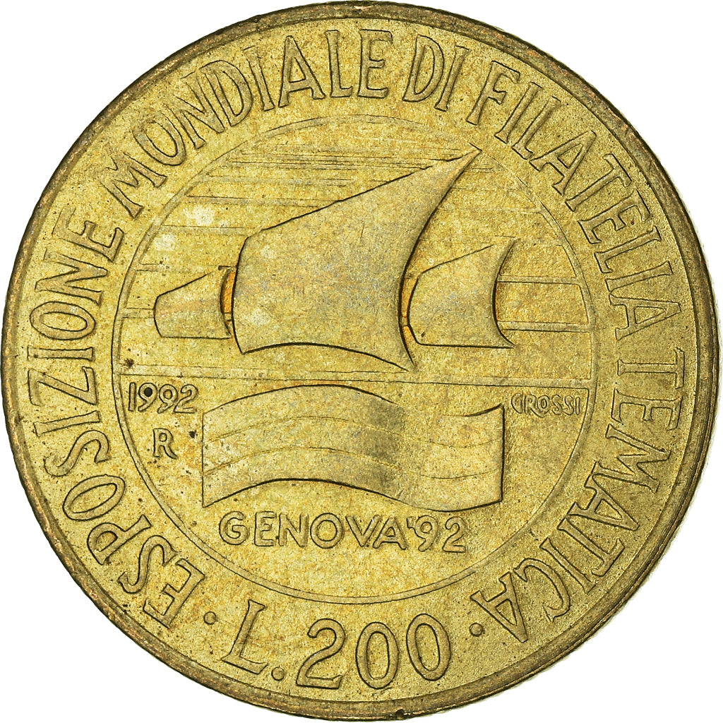 Münze, Italien, 200 Lire, 1992