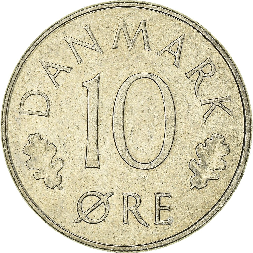 Moeda, Dinamarca, 10 Öre, 1973