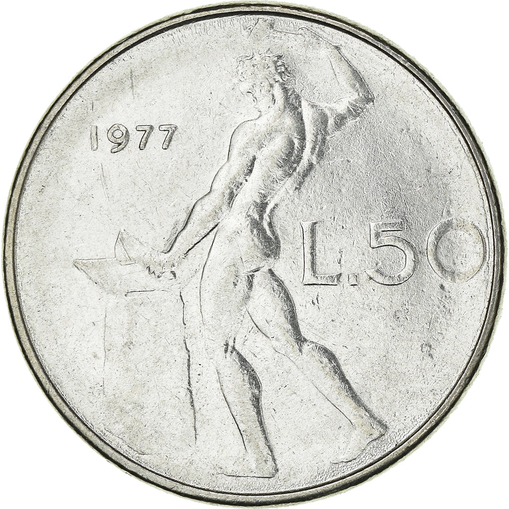 Moeda, Itália, 50 Lire, 1977