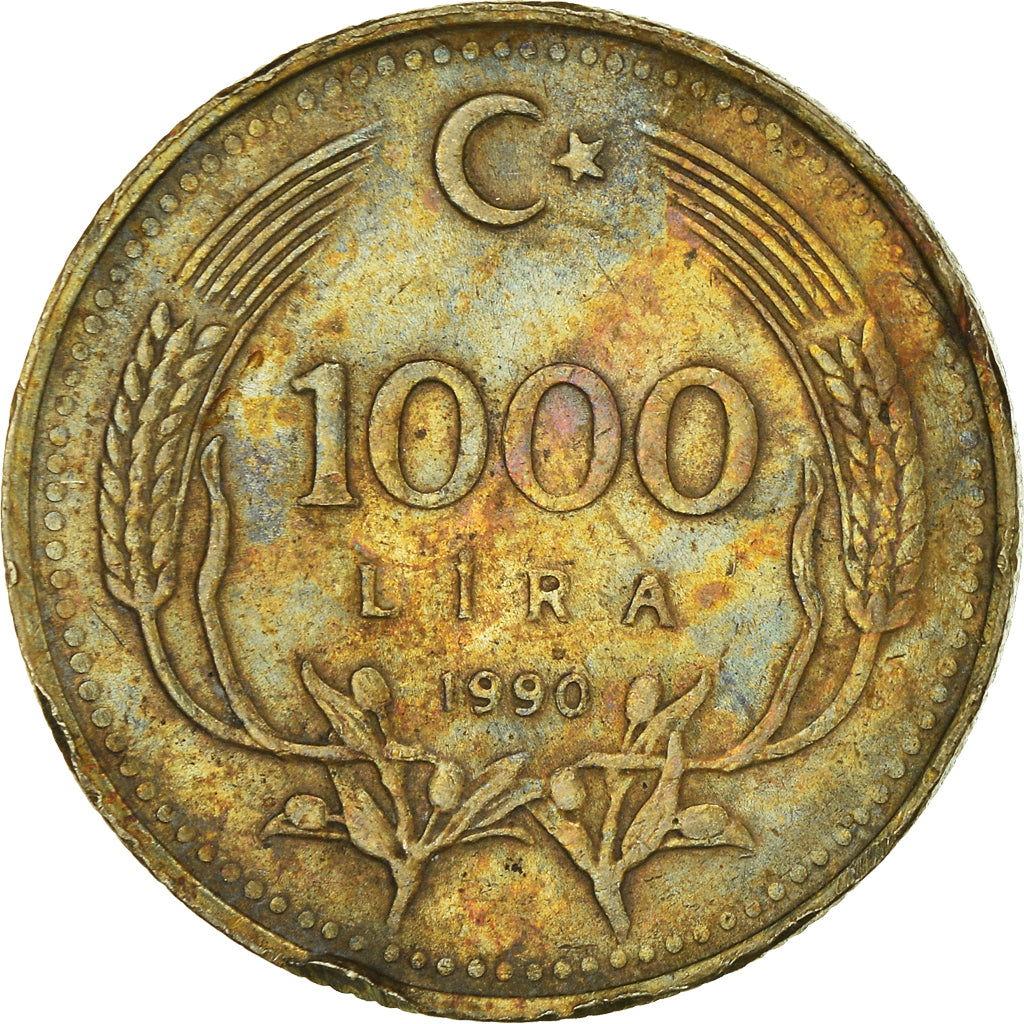 Coin, Turkey, 1000 Lira, 1990