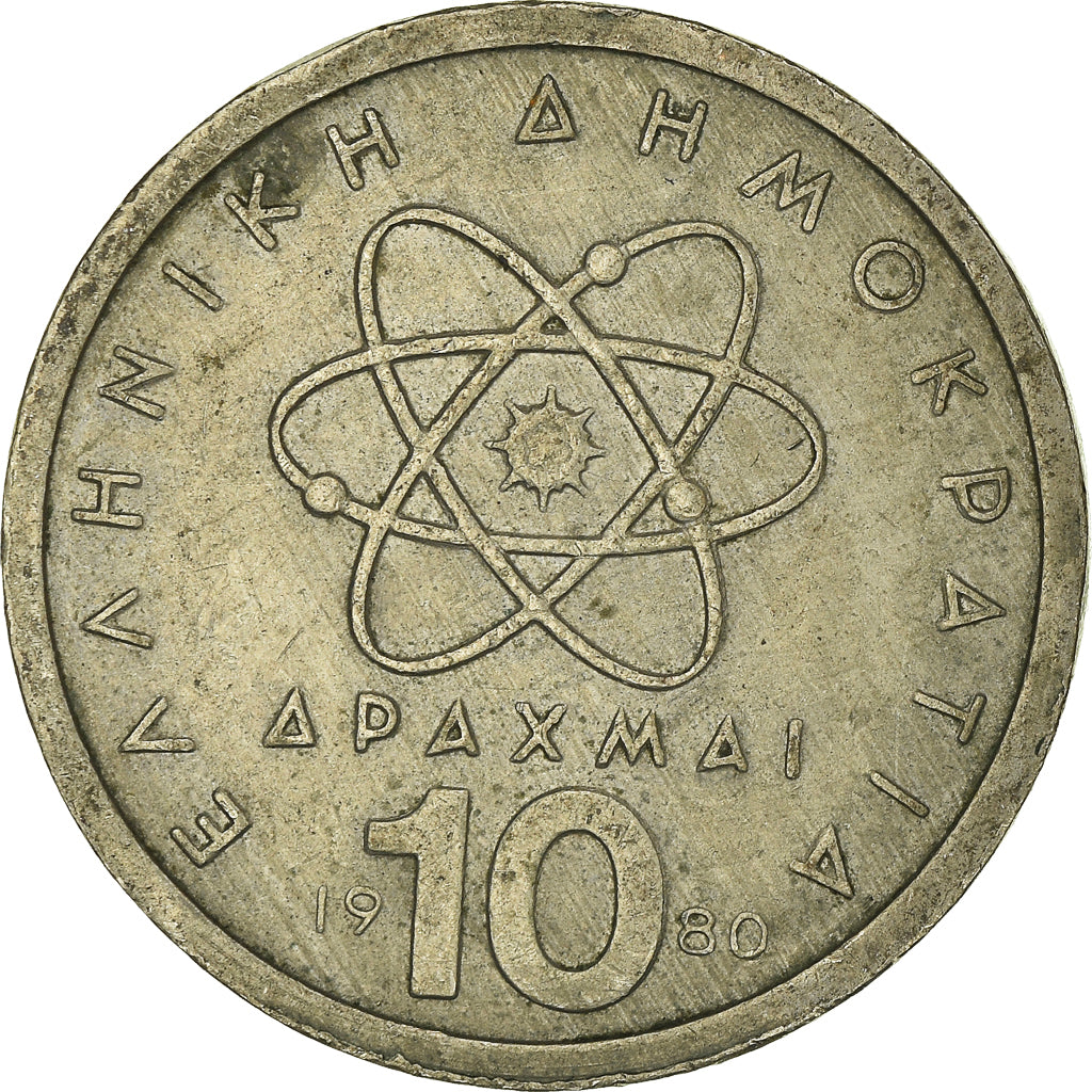 Moneda, Grecia, 10 Drachmai, 1980