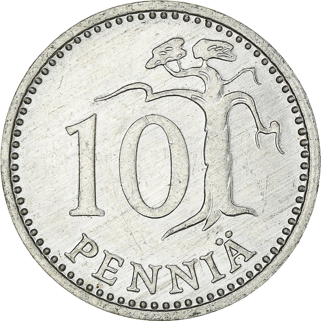 Moeda, Finlândia, 10 Pennia, 1985