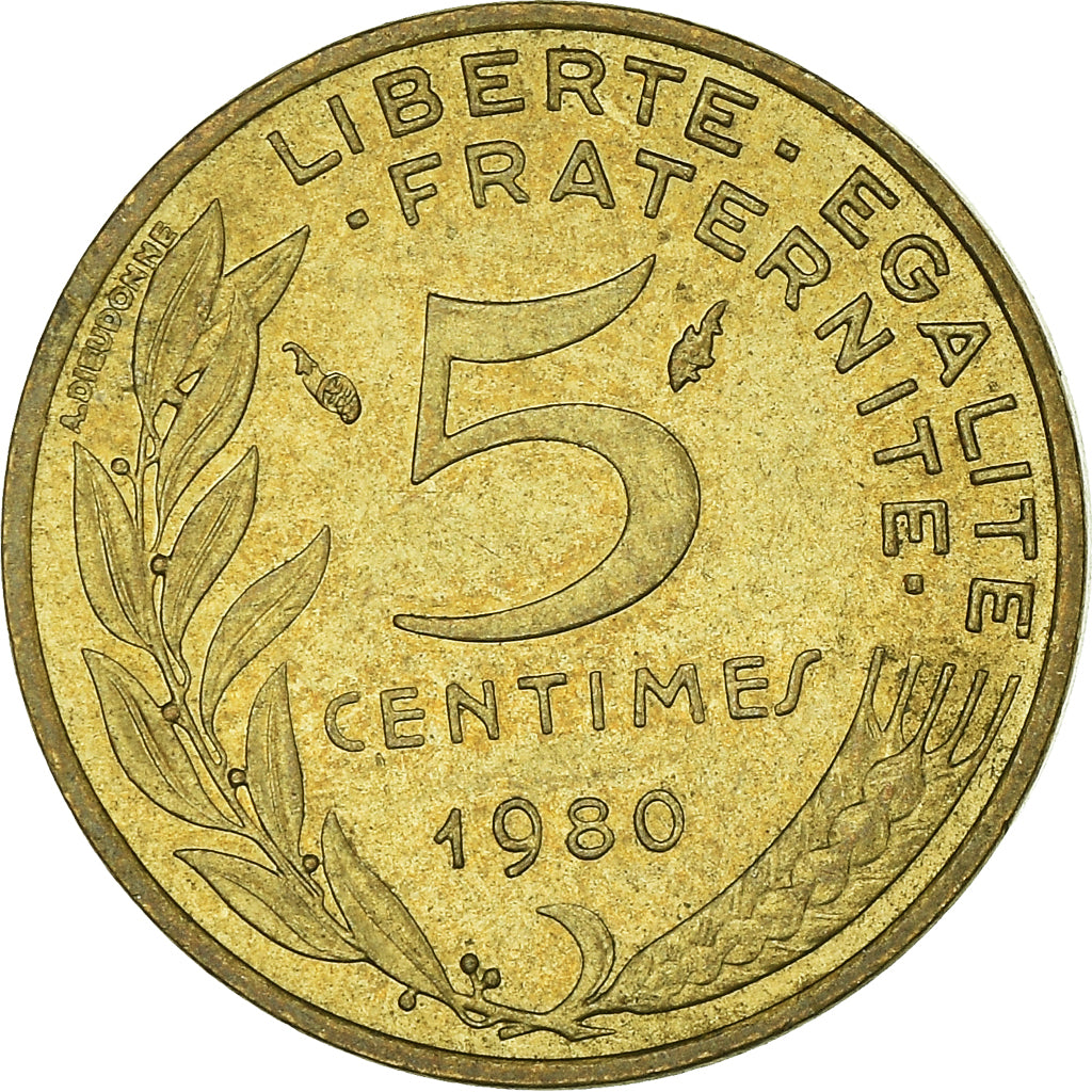 Munten, Frankrijk, 5 Centimes, 1980