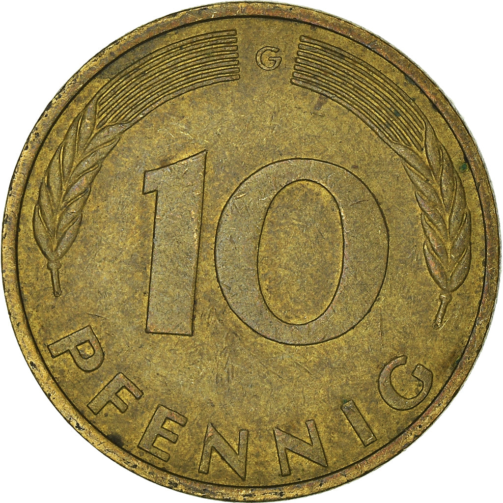 Moeda, ALEMANHA - REPÚBLICA FEDERAL, 10 Pfennig, 1985