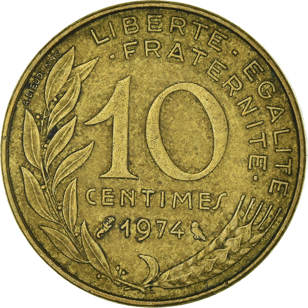Coin, France, 10 Centimes, 1974