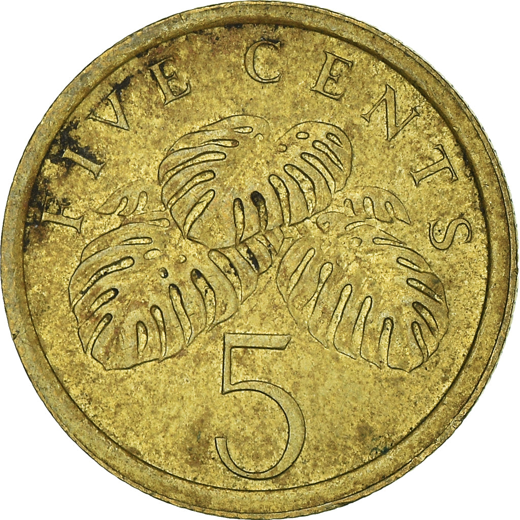 Coin, Singapore, 5 Cents, 1987