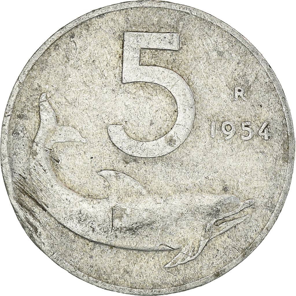 Moneda, Italia, 5 Lire, 1954