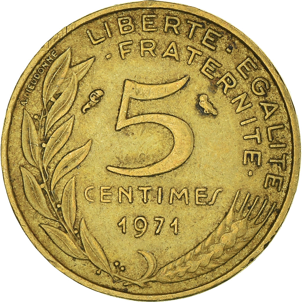 Munten, Frankrijk, 5 Centimes, 1971