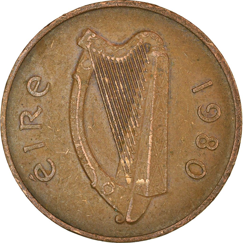 Moneta, REPUBBLICA D’IRLANDA, 2 Pence, 1980