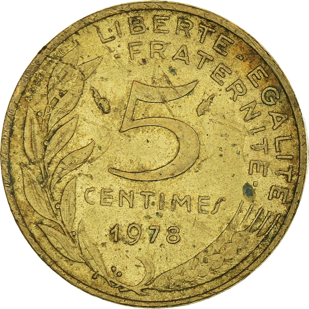 Moneta, Francja, 5 Centimes, 1978