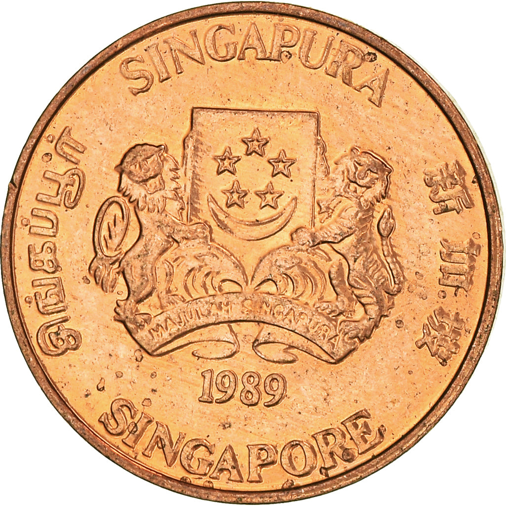 Coin, Singapore, Cent, 1989