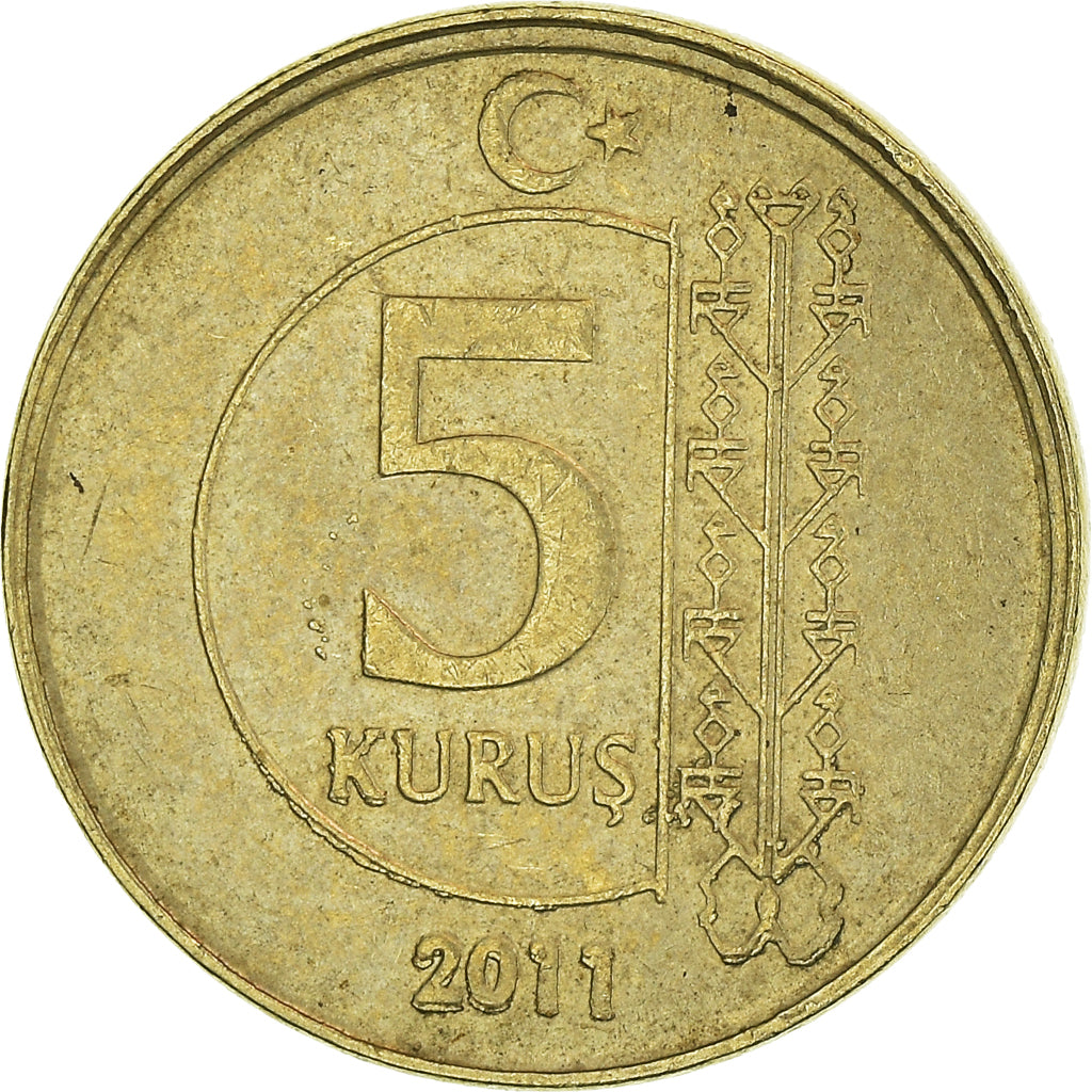 Moneda, Turquía, 5 Kurus, 2011
