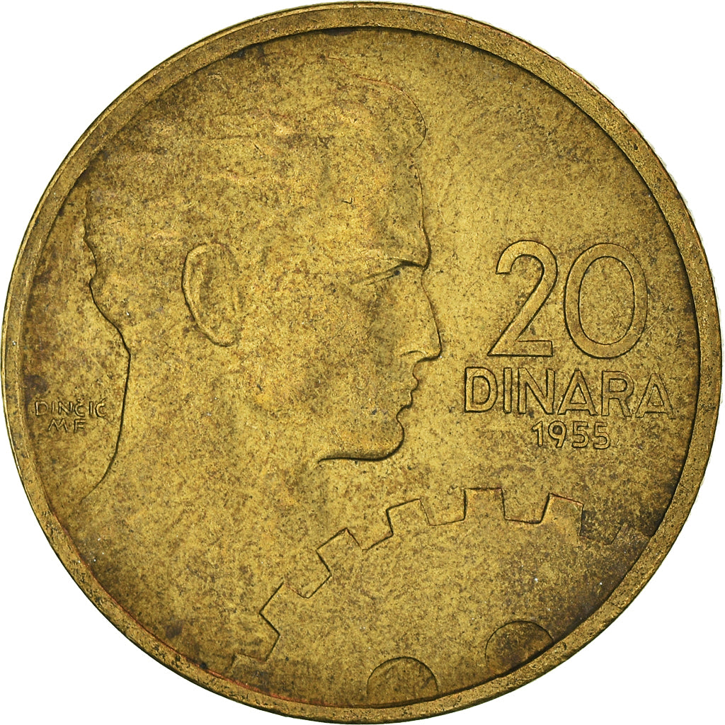 Moneta, Iugoslavia, 20 Dinara, 1955