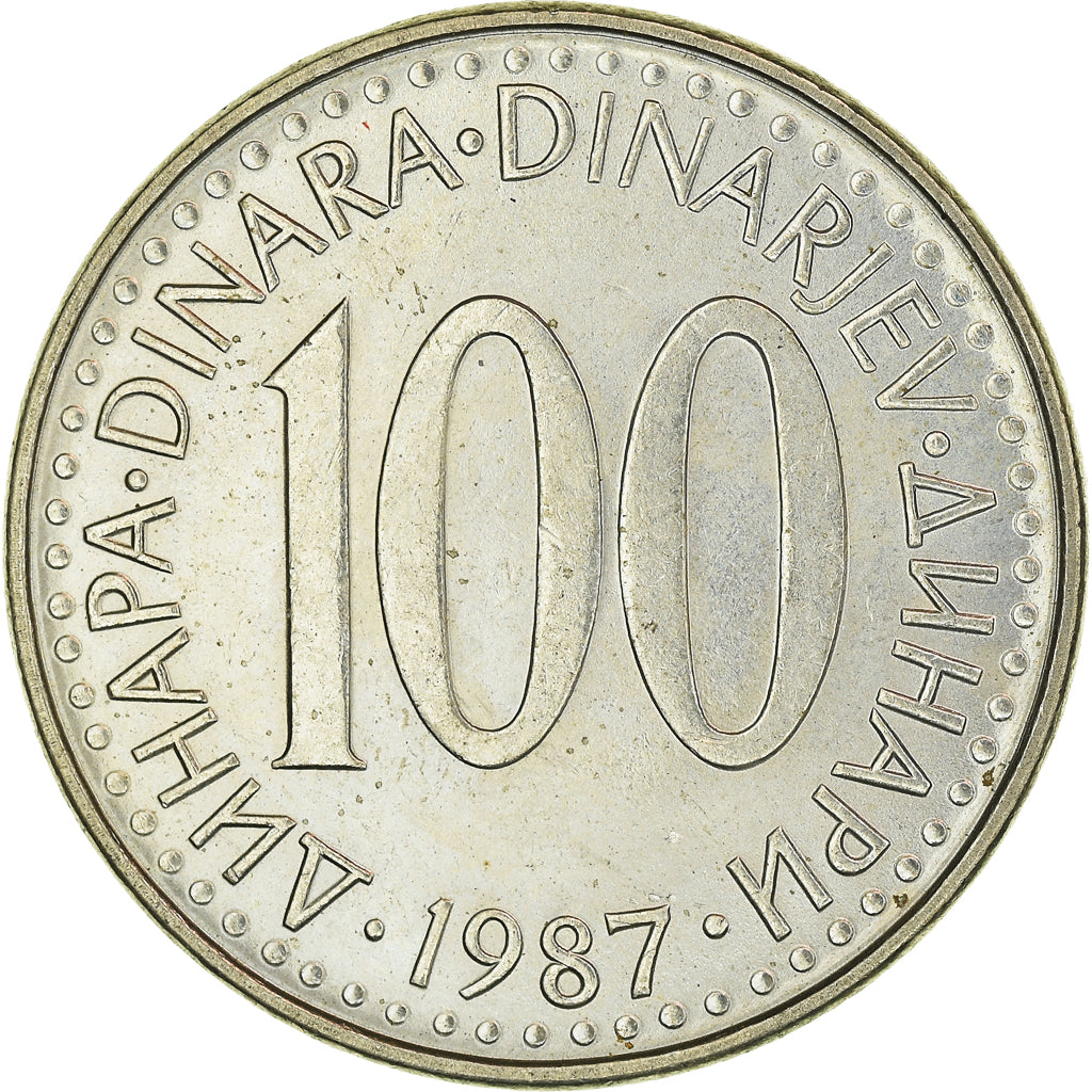 Moneta, Iugoslavia, 100 Dinara, 1987