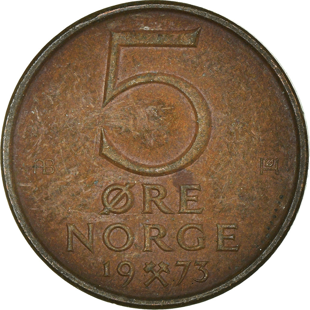Münze, Norwegen, 5 Öre, 1975