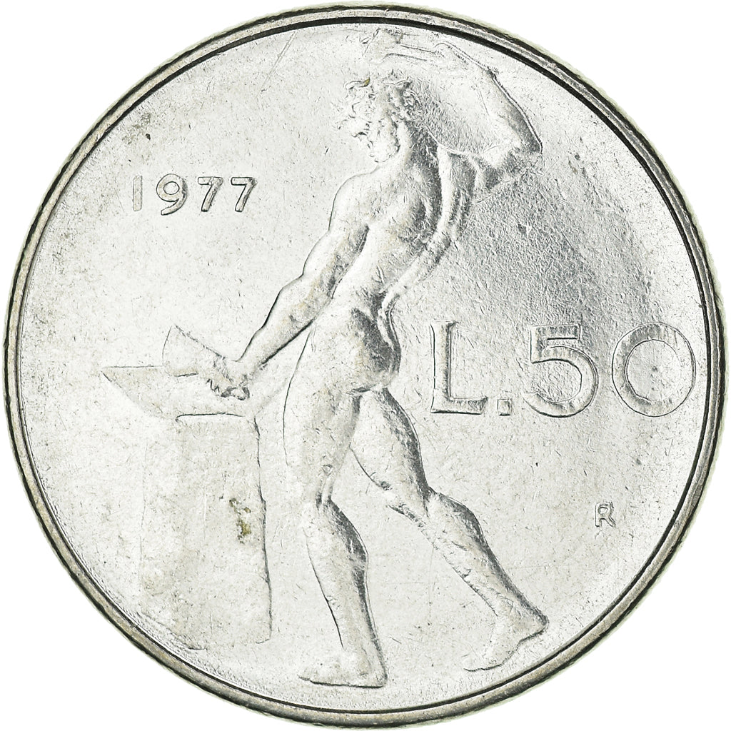 Moeda, Itália, 50 Lire, 1977