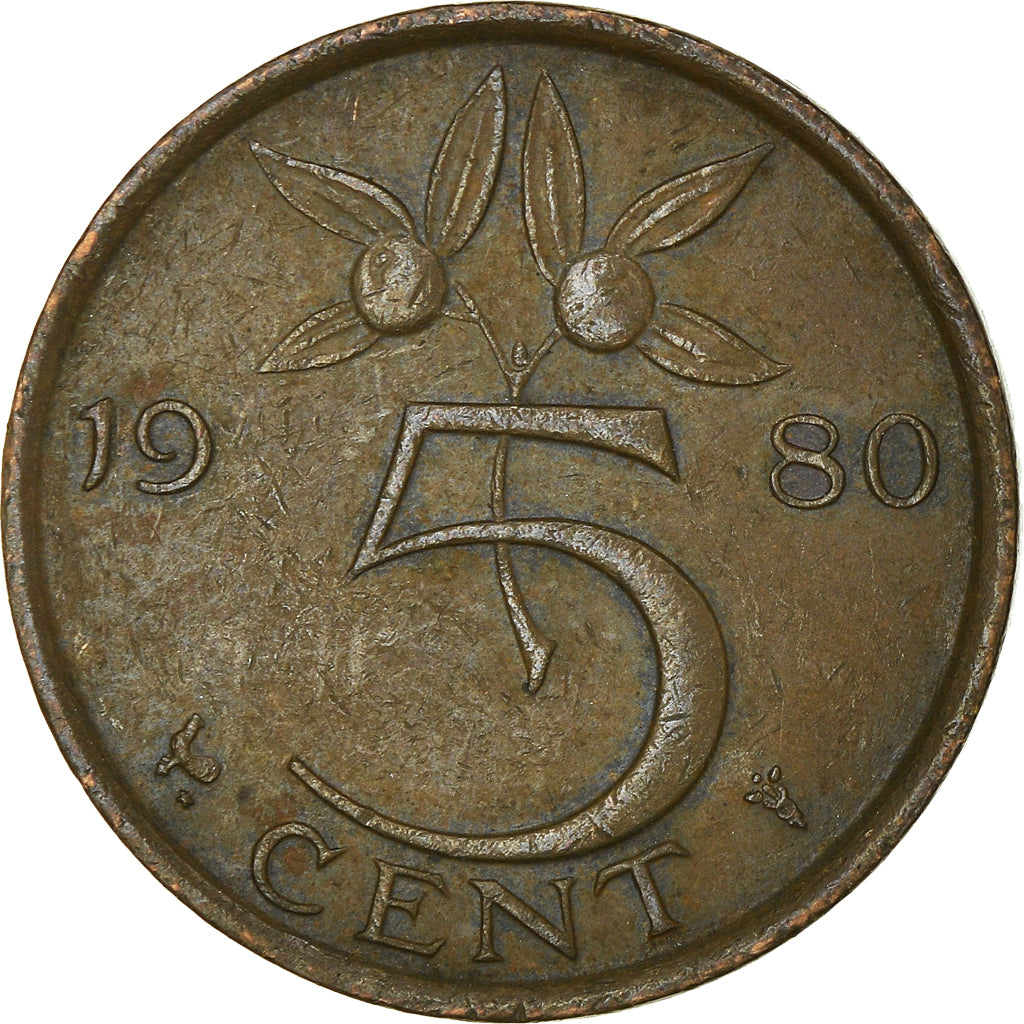 Moeda, Países Baixos, 5 Cents, 1980