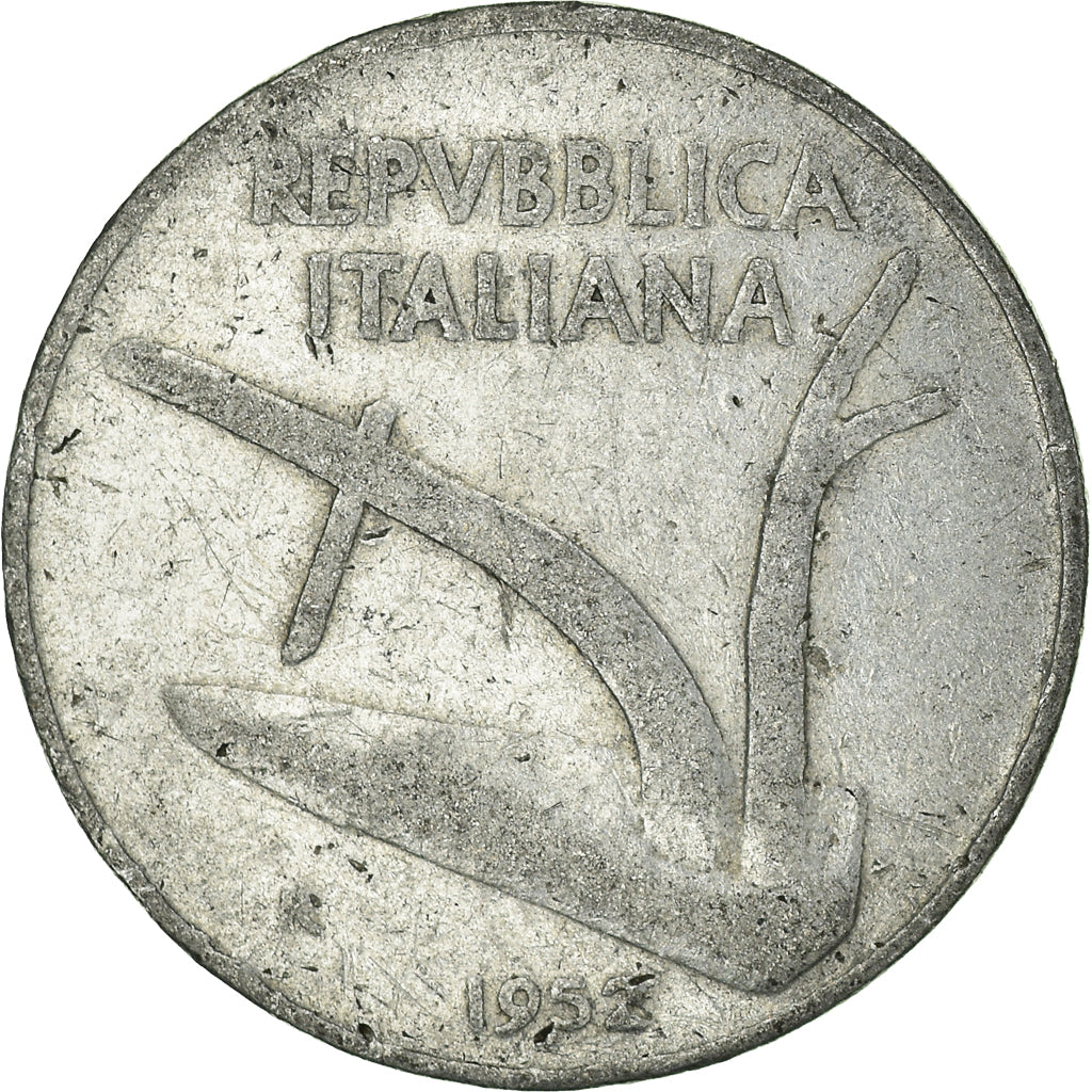 Moeda, Itália, 10 Lire, 1952