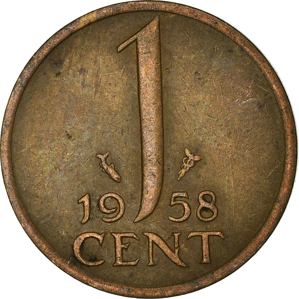 Moeda, Países Baixos, Cent, 1958