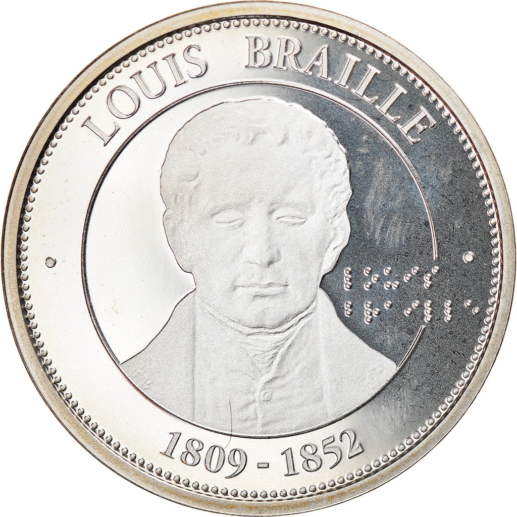 Francja, Medal, Collection Panthéon, Louis Braille, Sztuka i Kultura