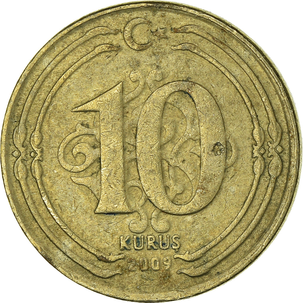 Coin, Turkey, 10 Kurus, 2009