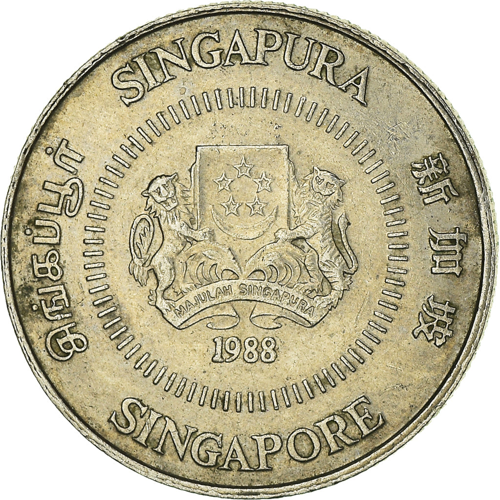 Coin, Singapore, 10 Cents, 1988