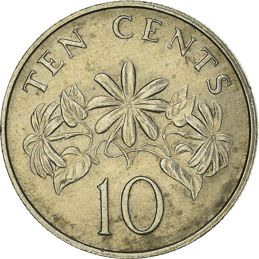 Coin, Singapore, 10 Cents, 1988
