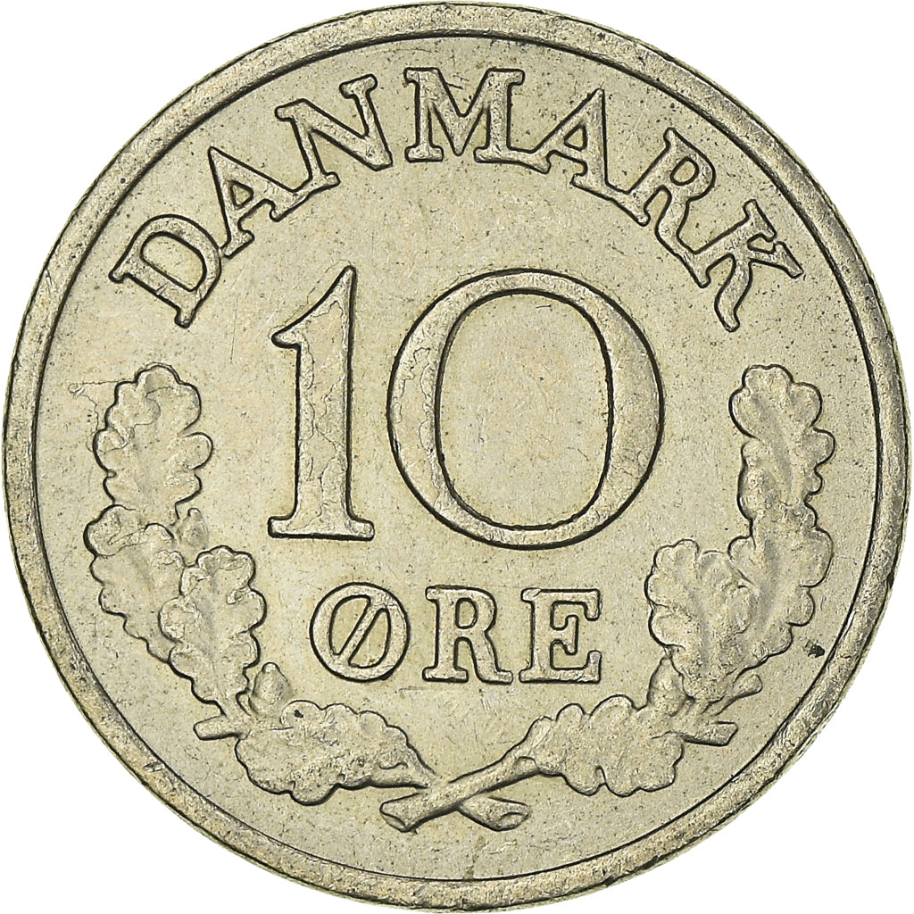 Moeda, Dinamarca, 10 Öre, 1966