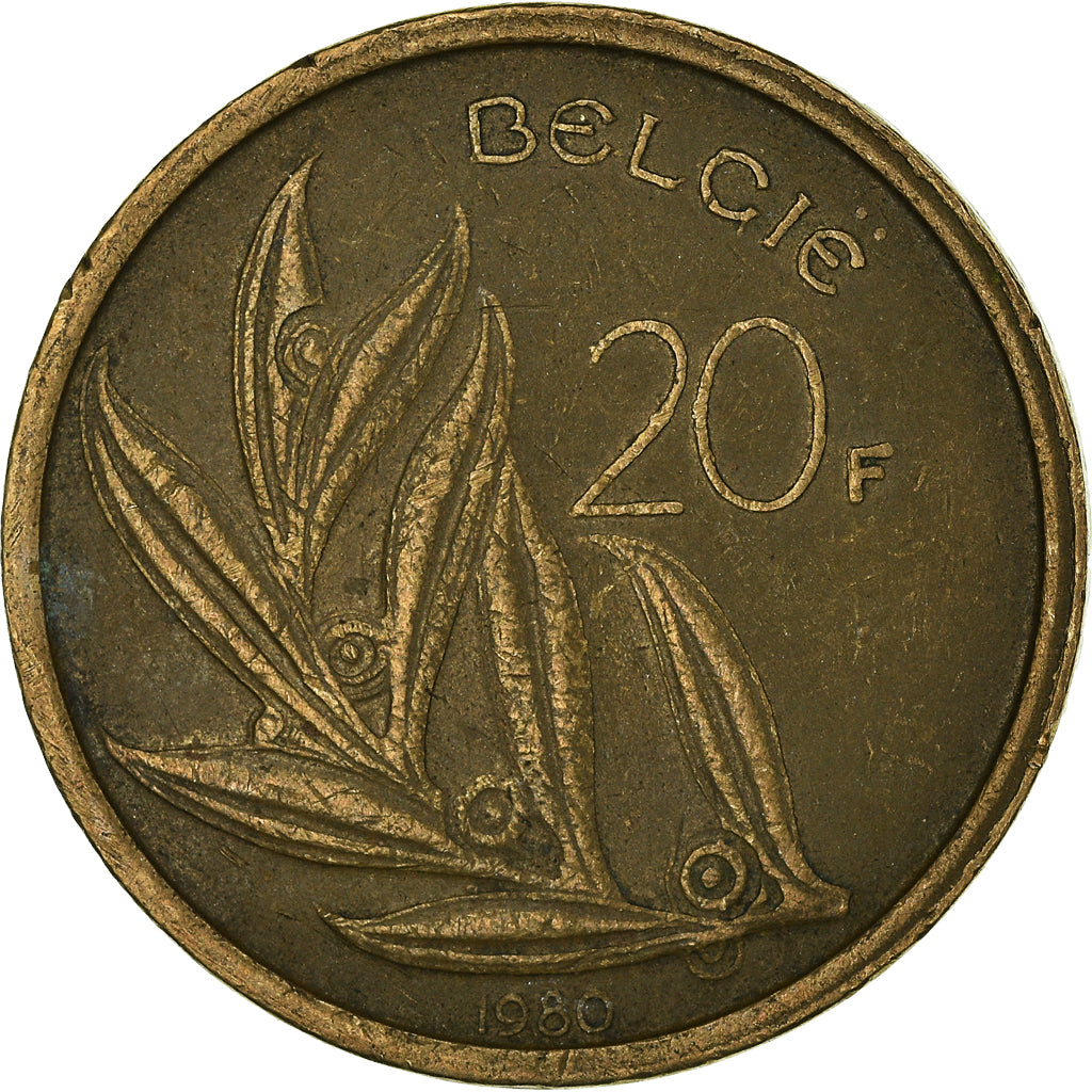 Münze, Belgien, 20 Francs, 20 Frank, 1980