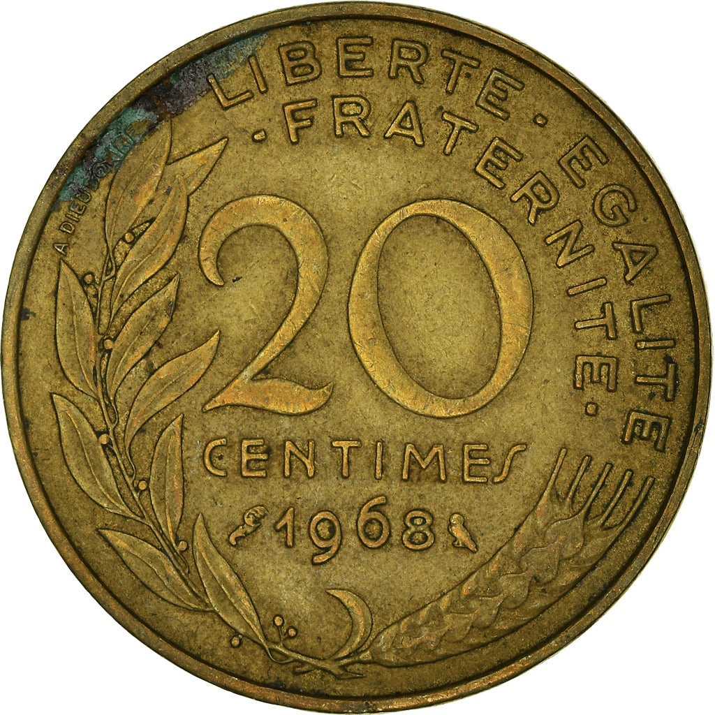 Münze, Frankreich, 20 Centimes, 1968