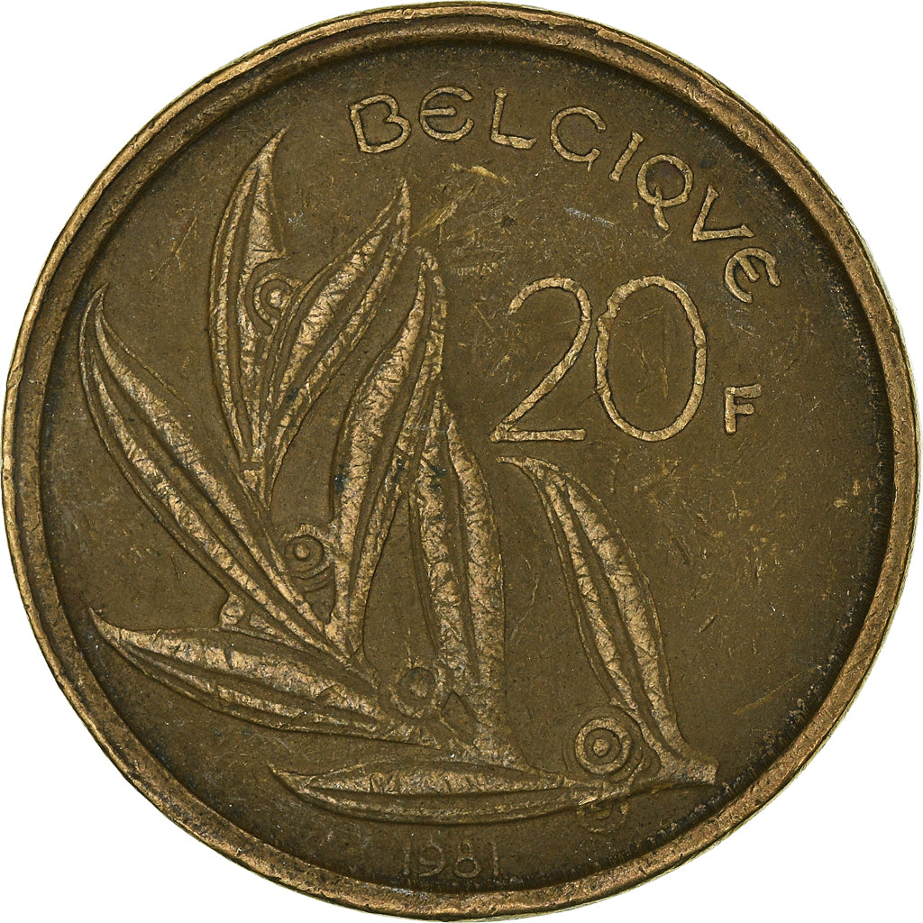 Münze, Belgien, 20 Francs, 20 Frank, 1981
