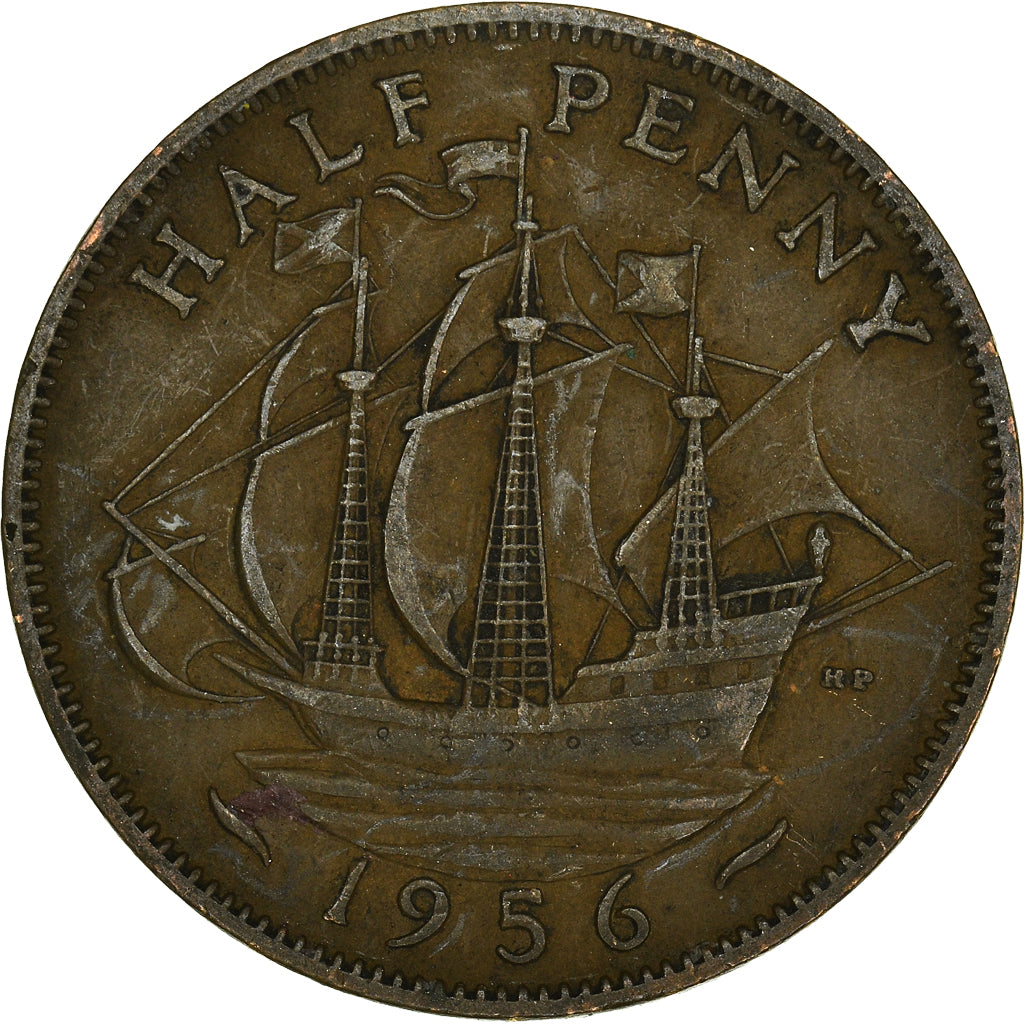 Monnaie, Grande-Bretagne, 1/2 Penny, 1956