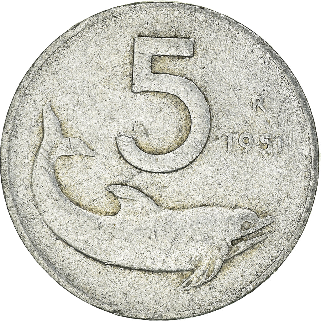 Moneda, Italia, 5 Lire, 1951