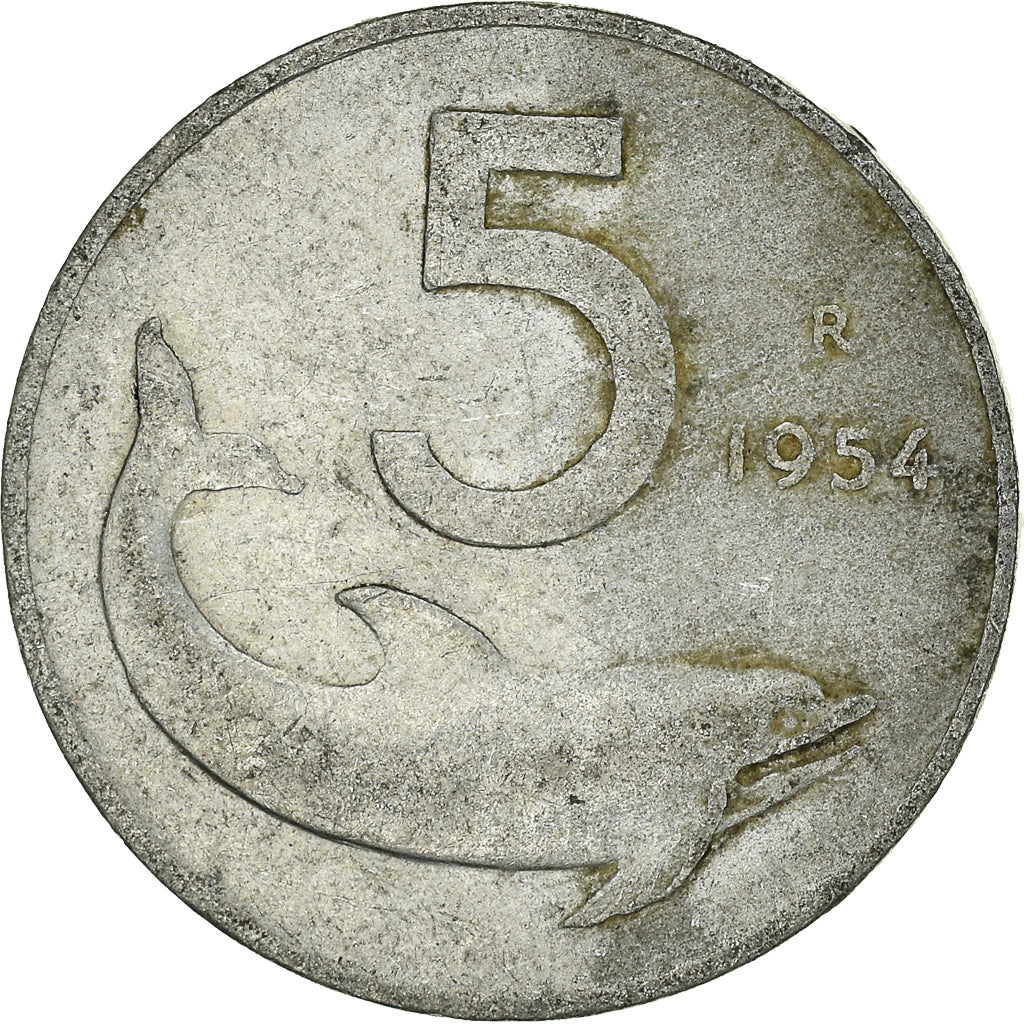 Moneta, Włochy, 5 Lire, 1954