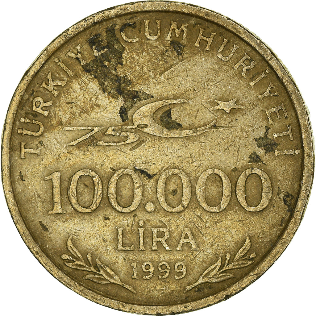 Moneta, Turchia, 100000 Lira, 100 Bin Lira, 1999