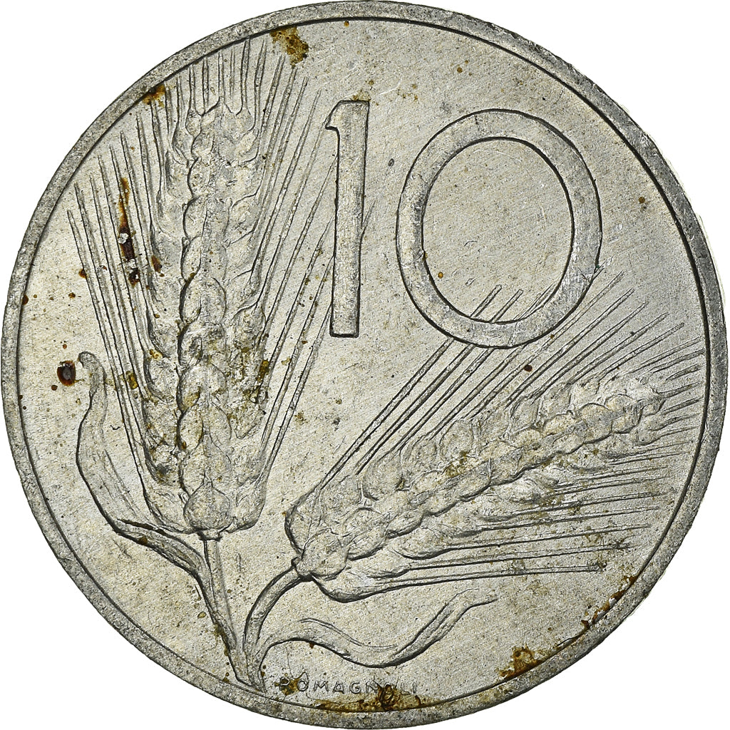 Münze, Italien, 10 Lire, 1973