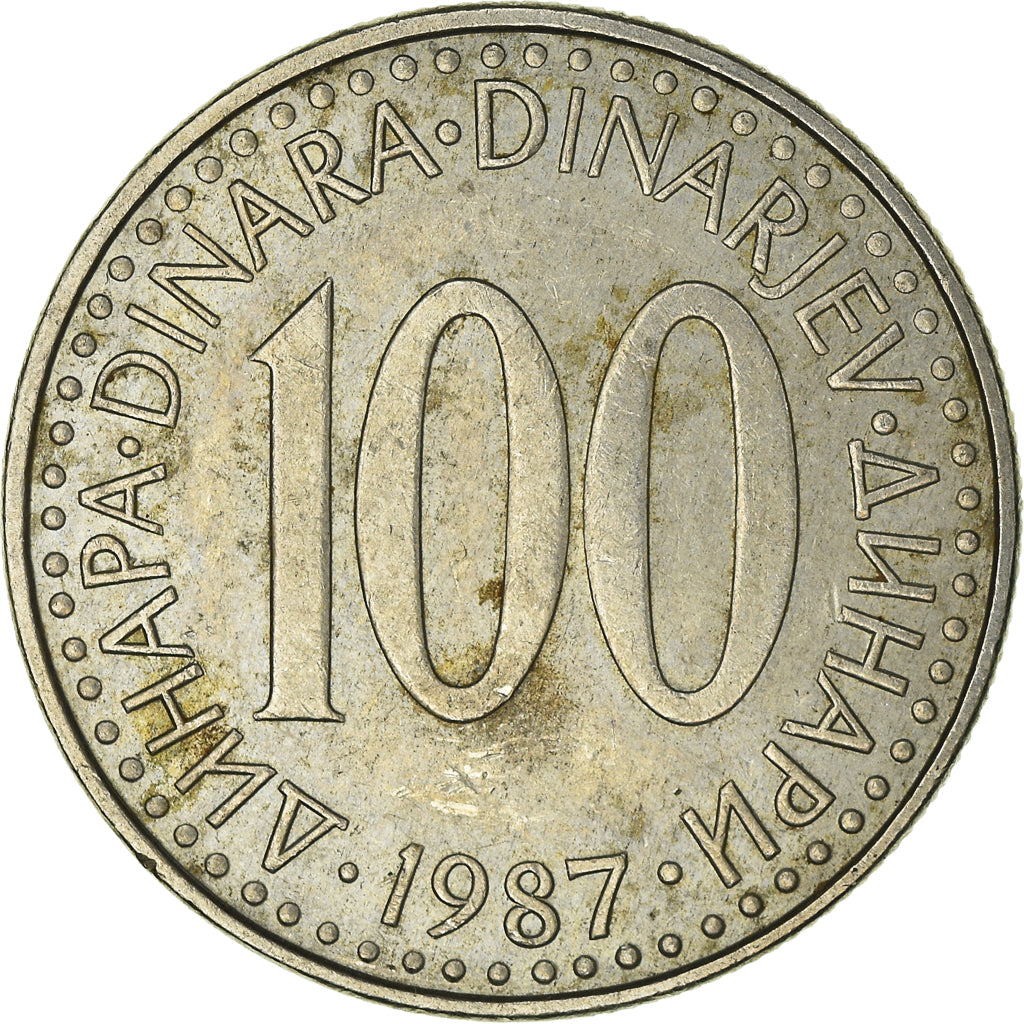 Münze, Jugoslawien, 100 Dinara, 1987
