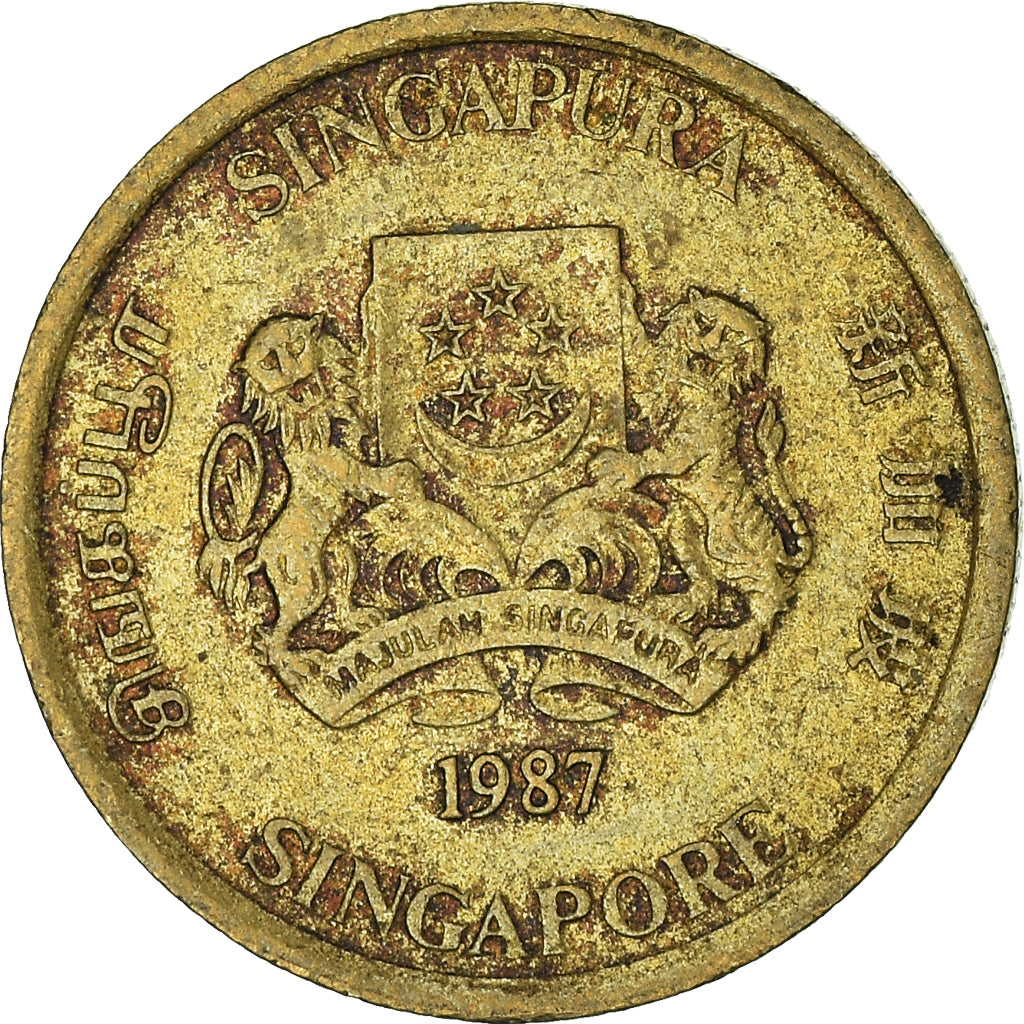 Moeda, Singapura, 5 Cents, 1987