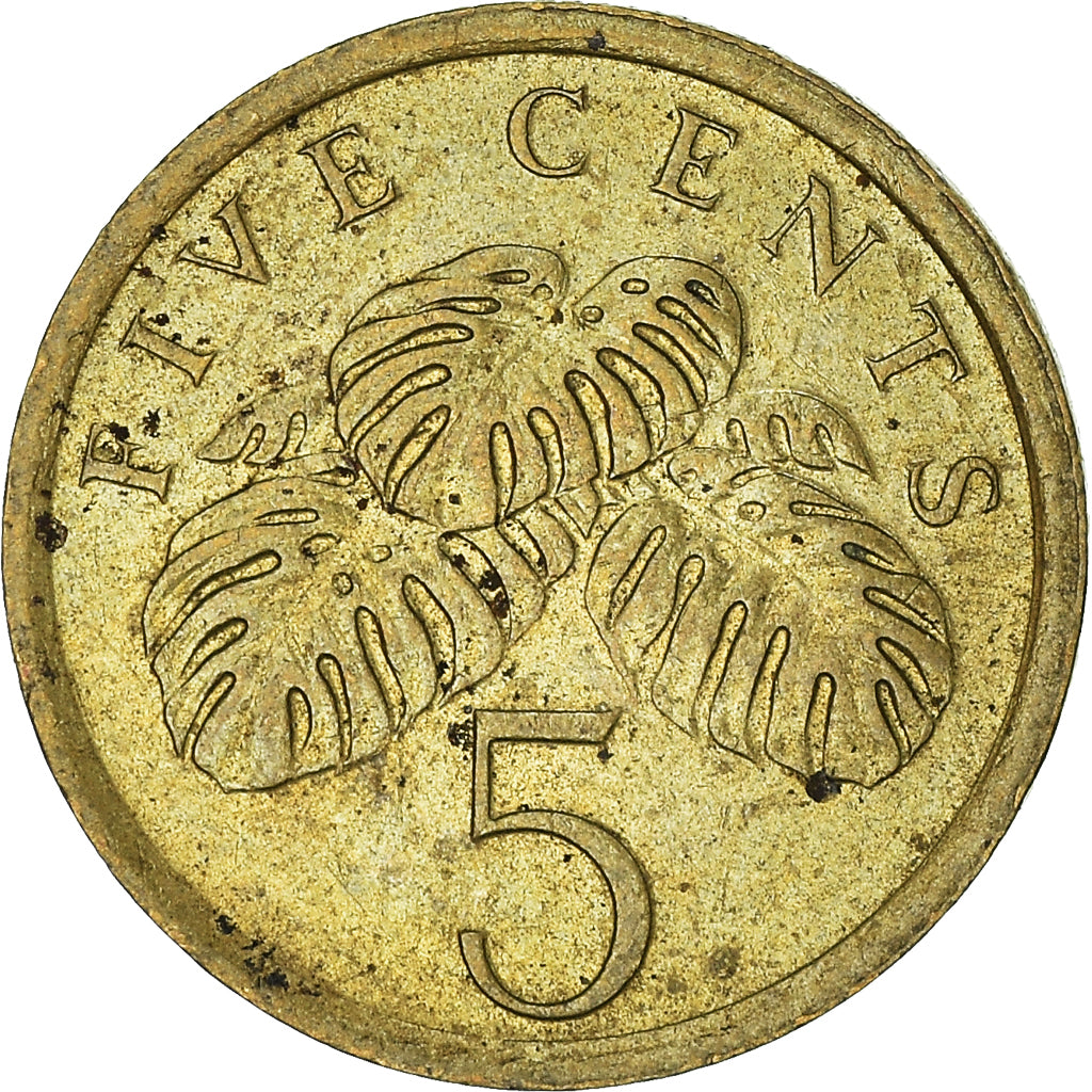 Moeda, Singapura, 5 Cents, 1987