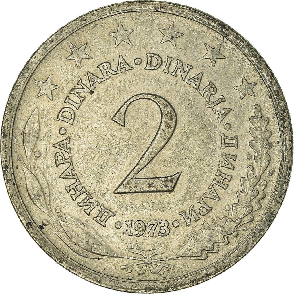Münze, Jugoslawien, 2 Dinara, 1973