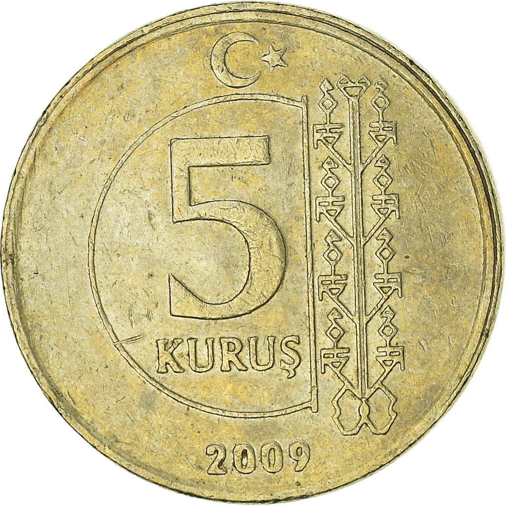 Moneta, Turchia, 5 Kurus, 2009