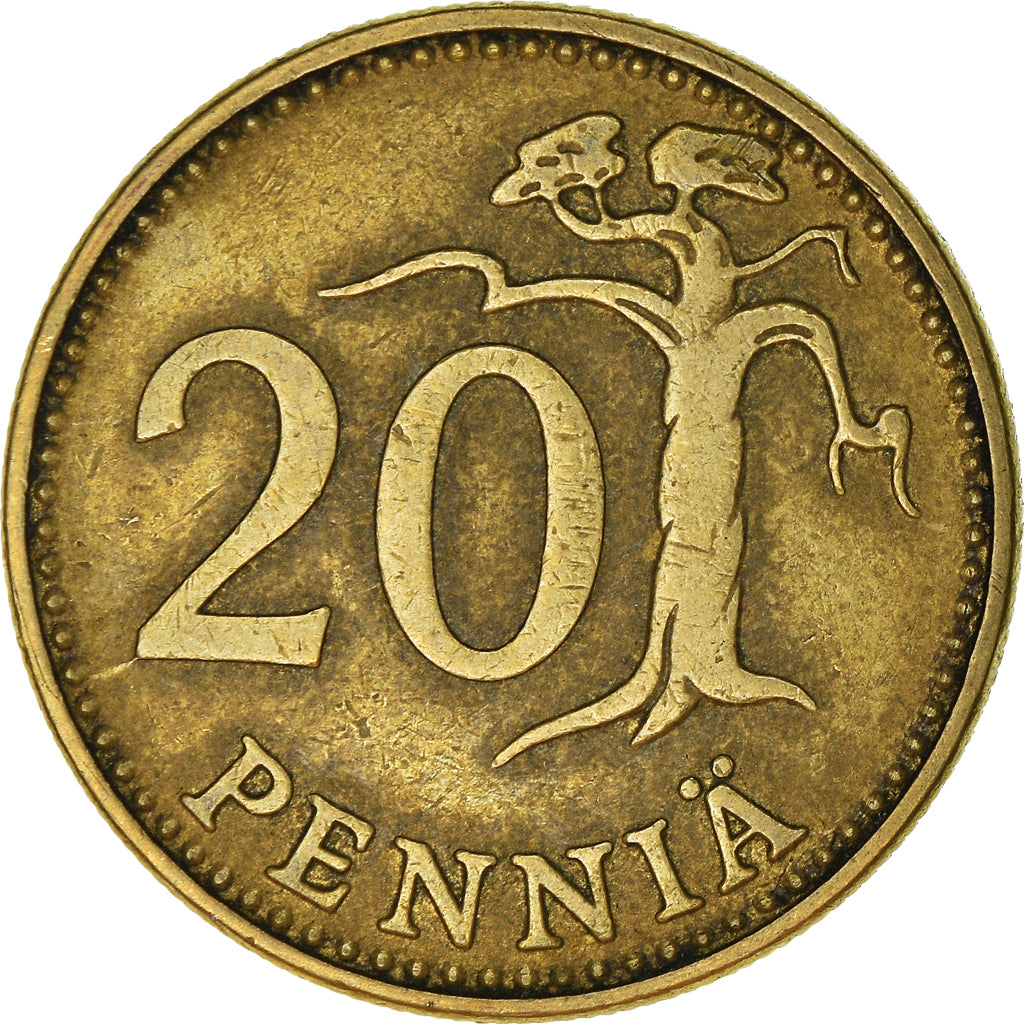 Moeda, Finlândia, 20 Pennia, 1963