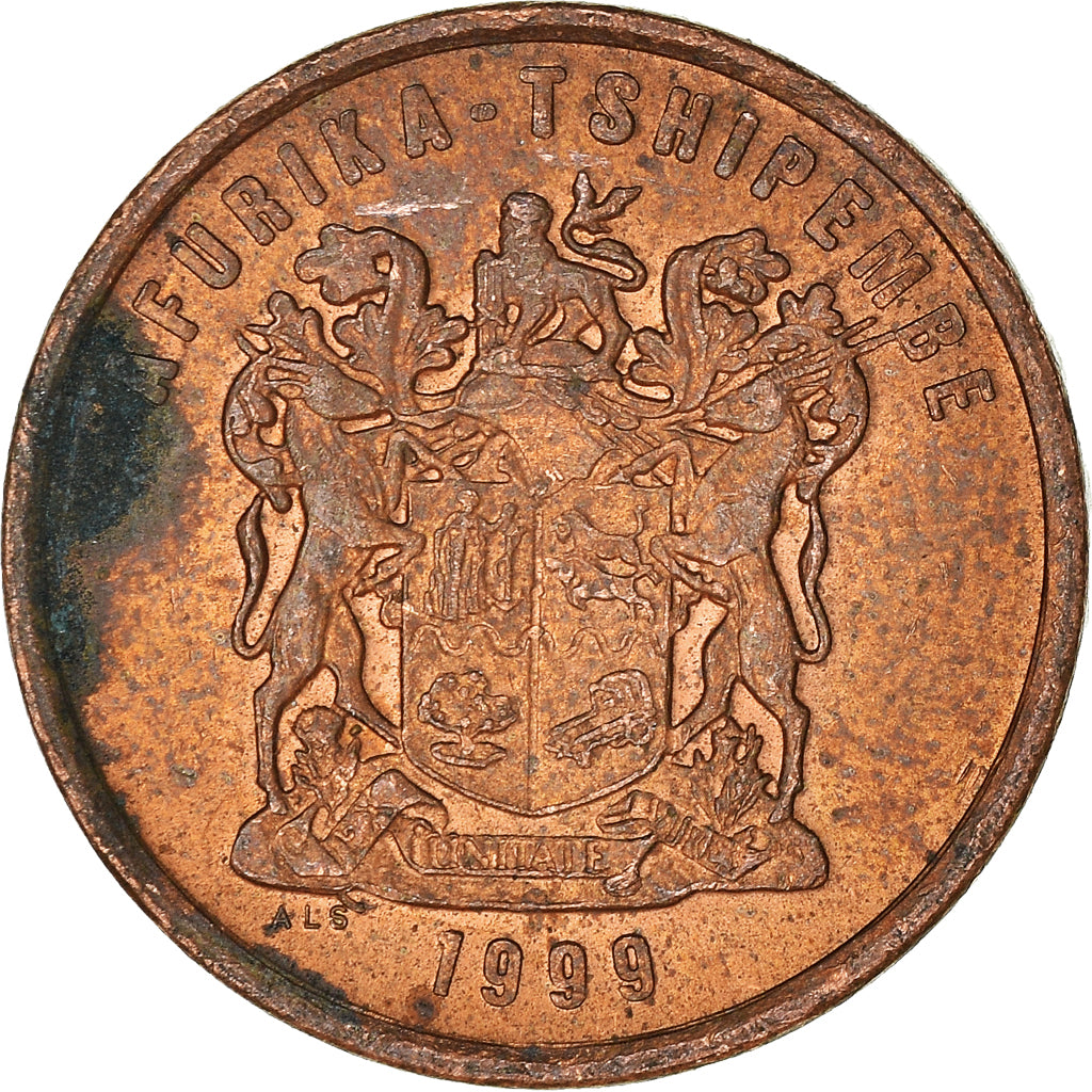 Moeda, África do Sul, 2 Cents, 1999