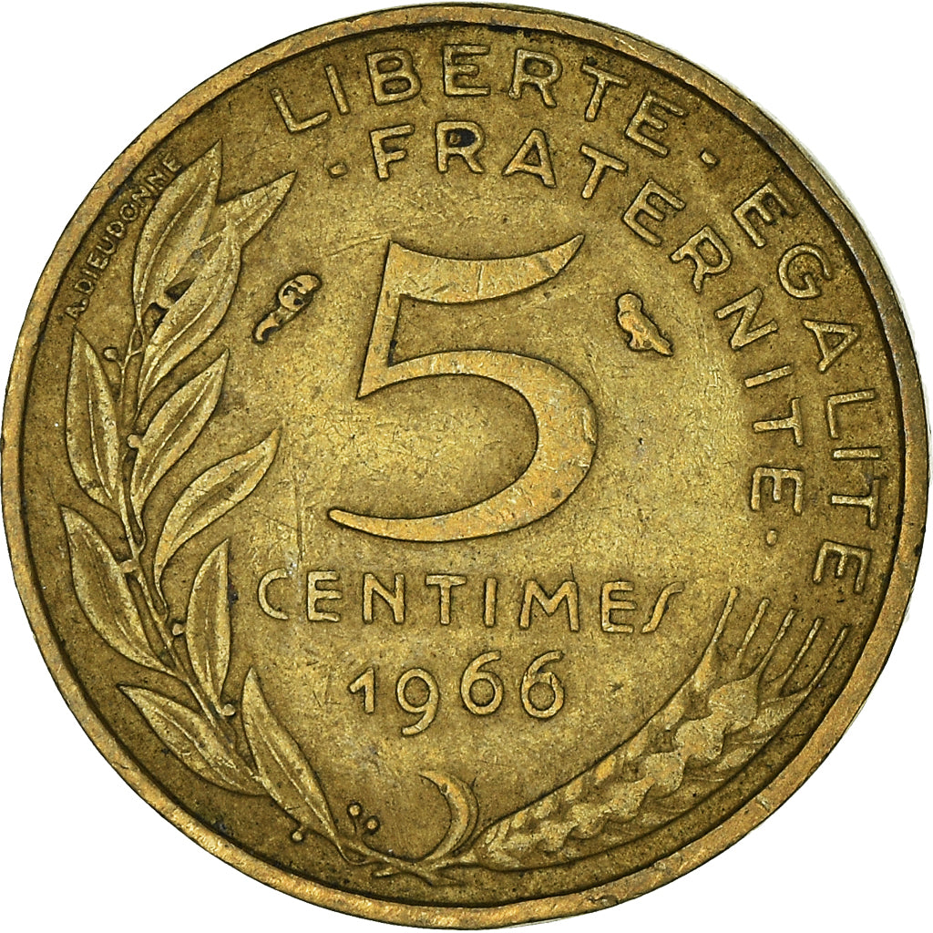 Munten, Frankrijk, 5 Centimes, 1966