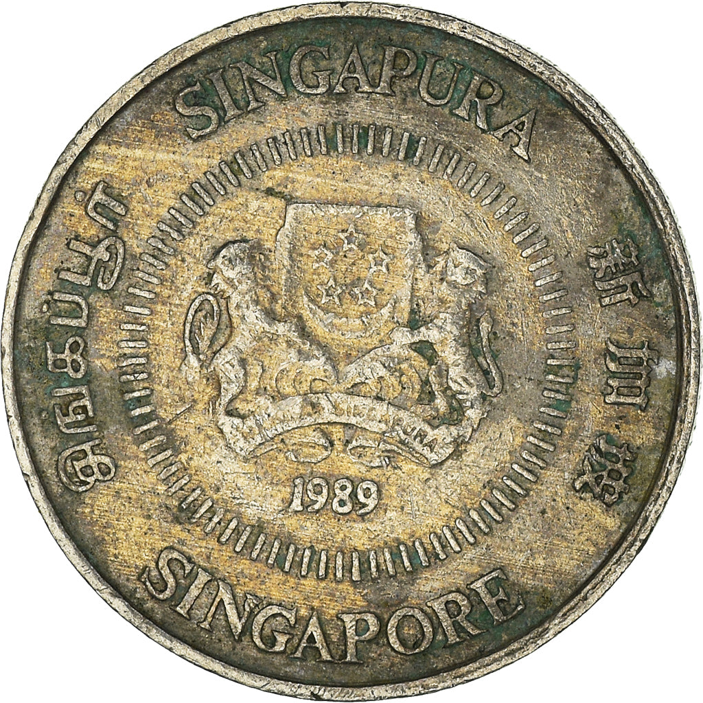 Coin, Singapore, 10 Cents, 1989
