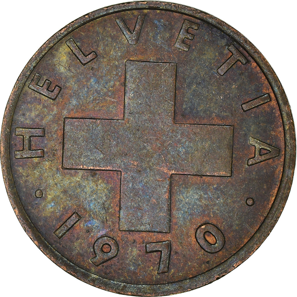Moeda, Suíça, 2 Rappen, 1970