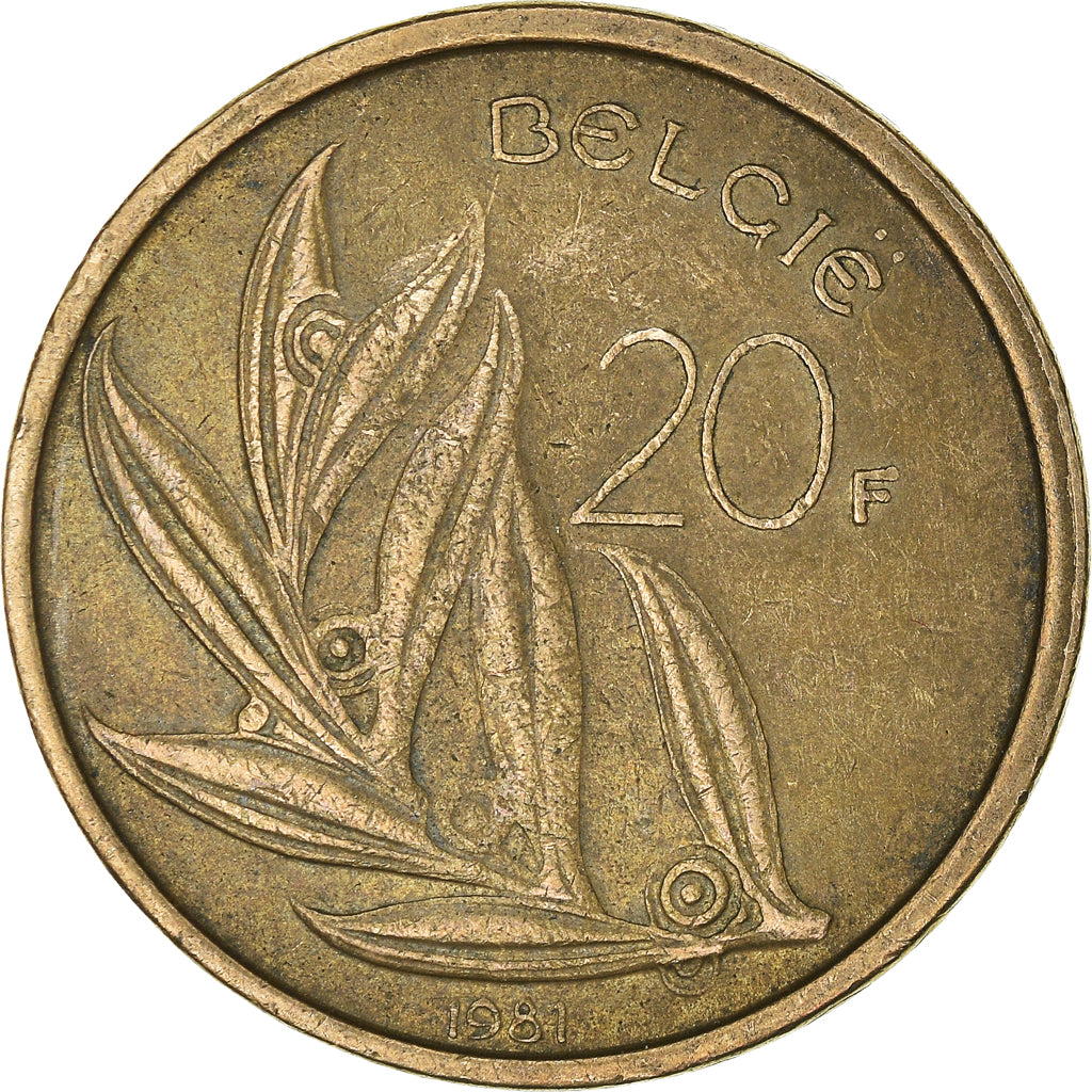 Münze, Belgien, 20 Francs, 20 Frank, 1981