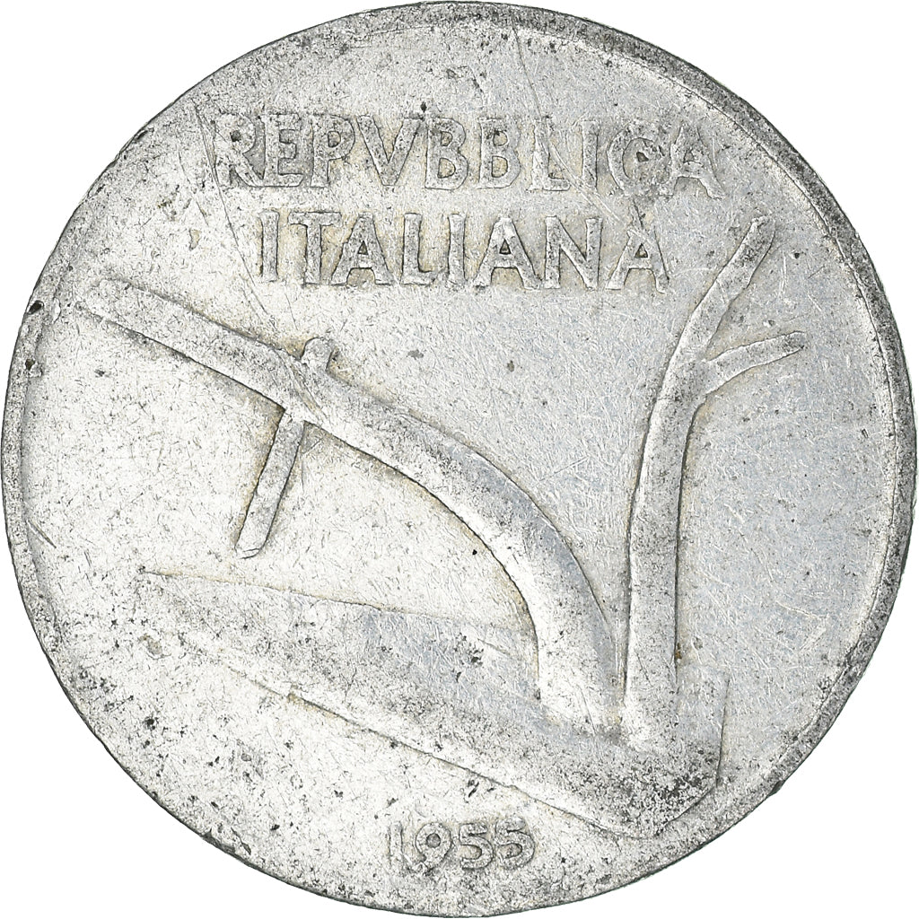 Moeda, Itália, 10 Lire, 1955
