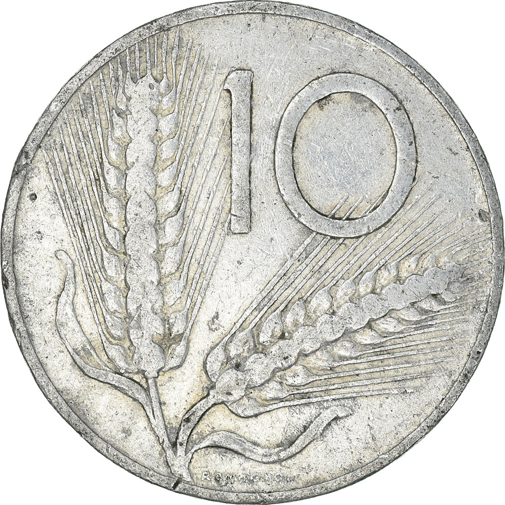 Moeda, Itália, 10 Lire, 1955