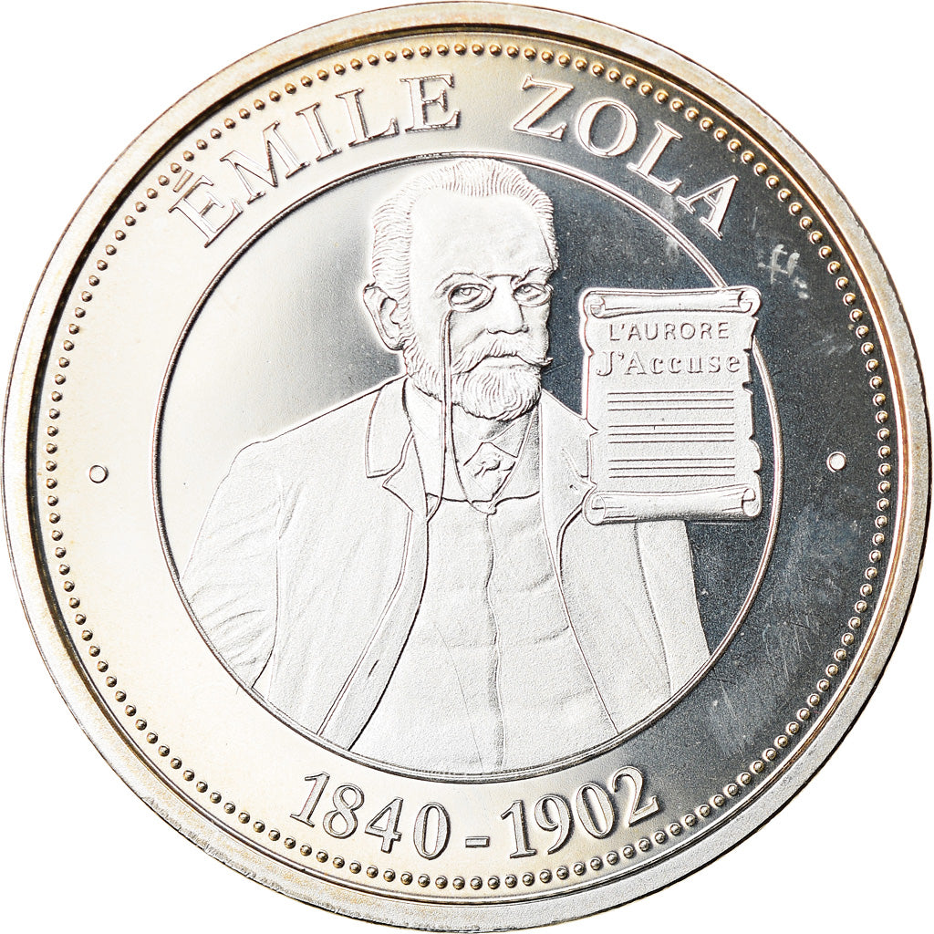 Francia, medalla, Collection Panthéon, Émile Zola, Arts & Culture, FDC, Plata